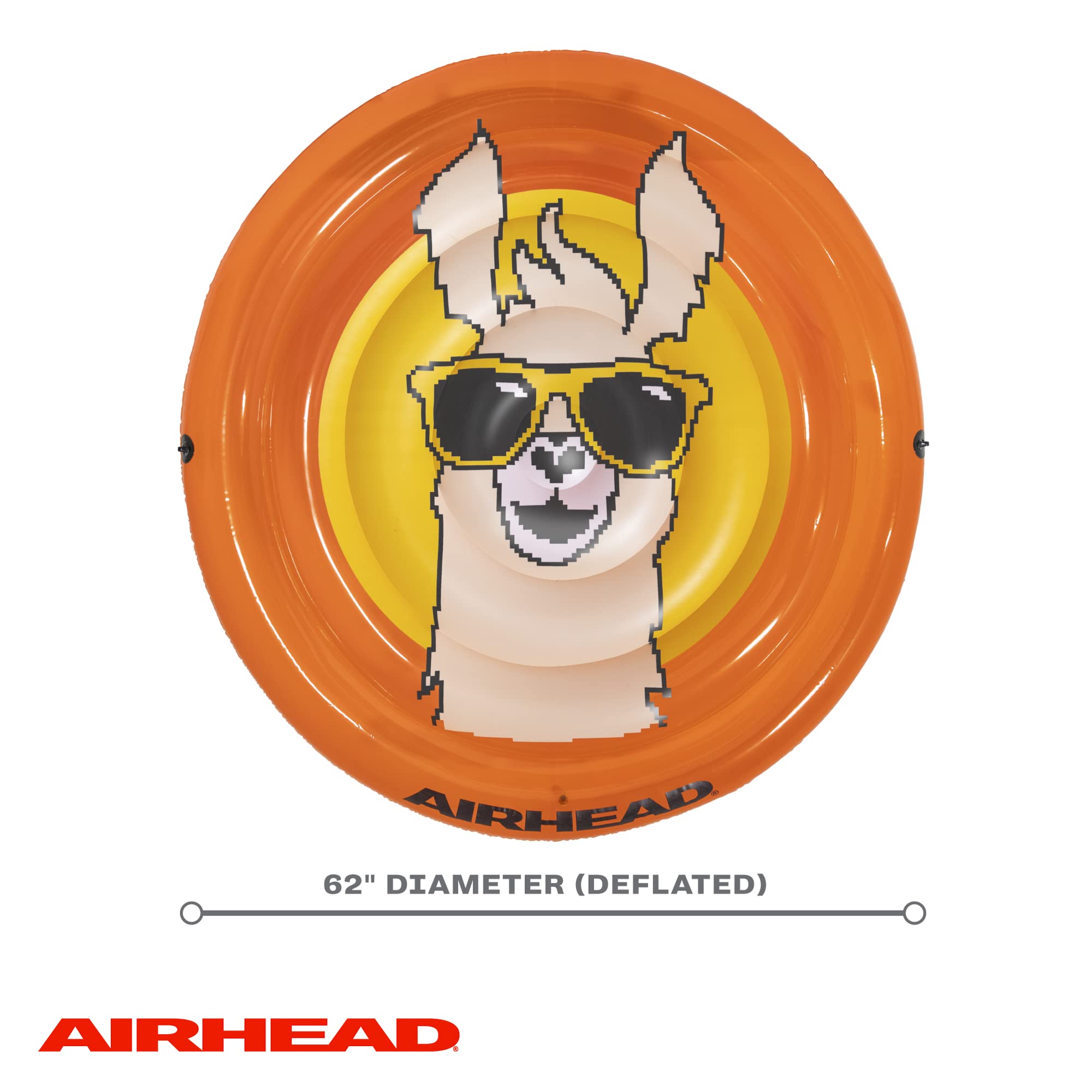 Llama Airhead Pixelated Inflatable Pool Float, Orange