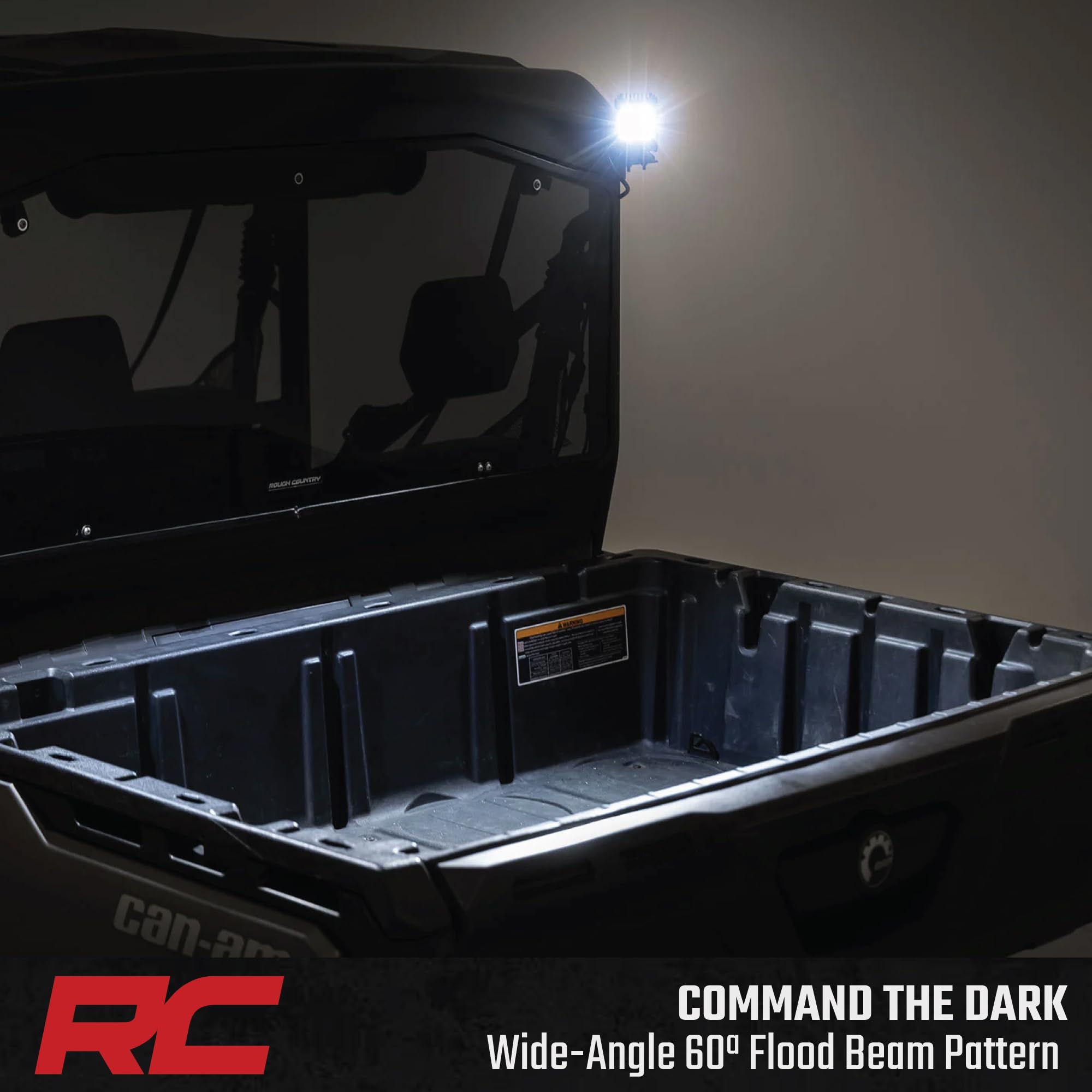 2" Rough Country Square Swivel Mount LED Light Pods with Amber DRL - Flood Beam, 360° Adjustable Off-Road Cube Lights, 40W 3600 Lumens Cree LEDs, IP67 Waterproof