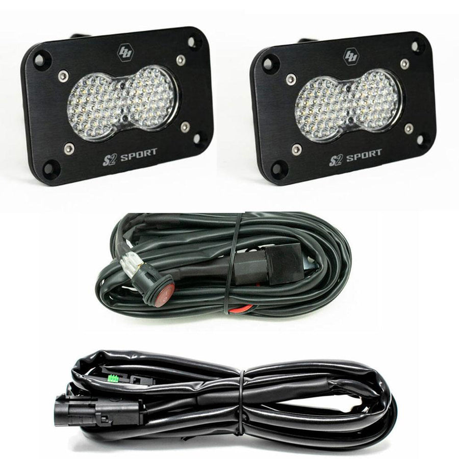 Flush Mount Baja Designs S2 Sport Black LED Light Pod Reverse Kit (Work/Scene; Clear)