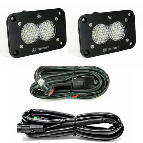 Flush Mount Baja Designs S2 Sport Black LED Light Pod Reverse Kit (Work/Scene; Clear)