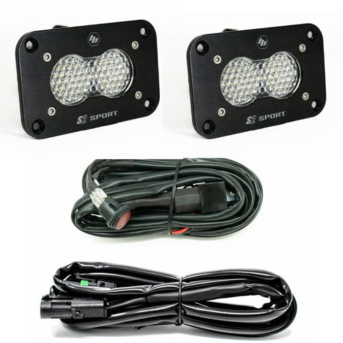 Flush Mount Baja Designs S2 Sport Black LED Light Pod Reverse Kit (Work/Scene; Clear)