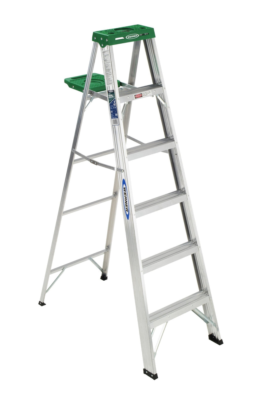 356 Werner stepladders, 6-Foot, Silver/Green, No Size, No Color