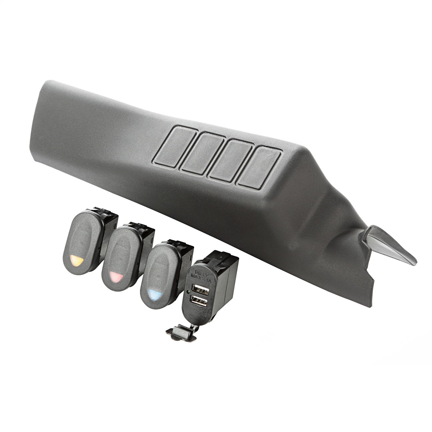 Switch Pod Kit, Rugged Ridge A-Pillar, 3 Switch, Dual USB Connector | 17235.98 | Fits 2011-2018 Jeep Wrangler JK/JKU