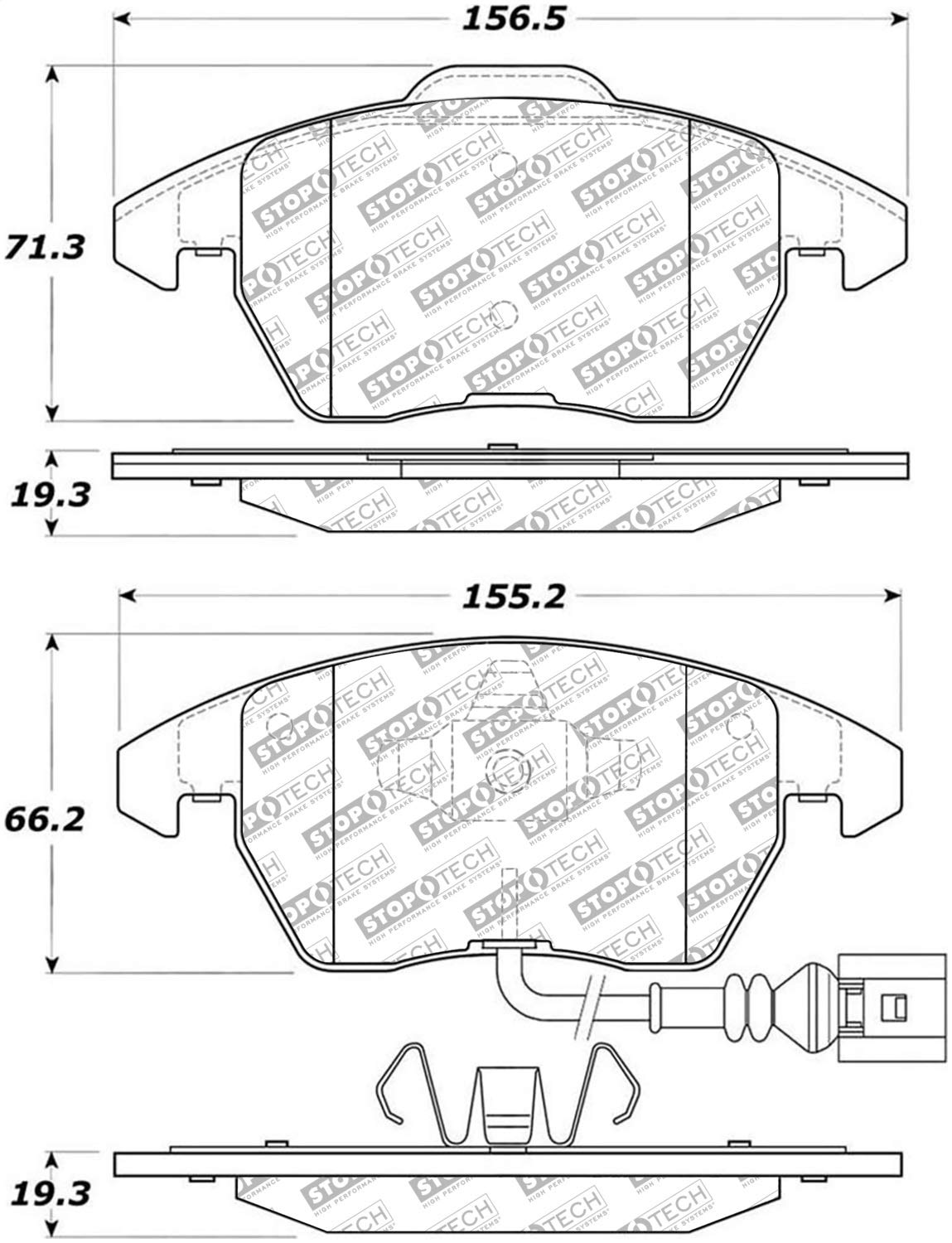 Brake Pads StopTech 305.11070 with Hardware Street Select