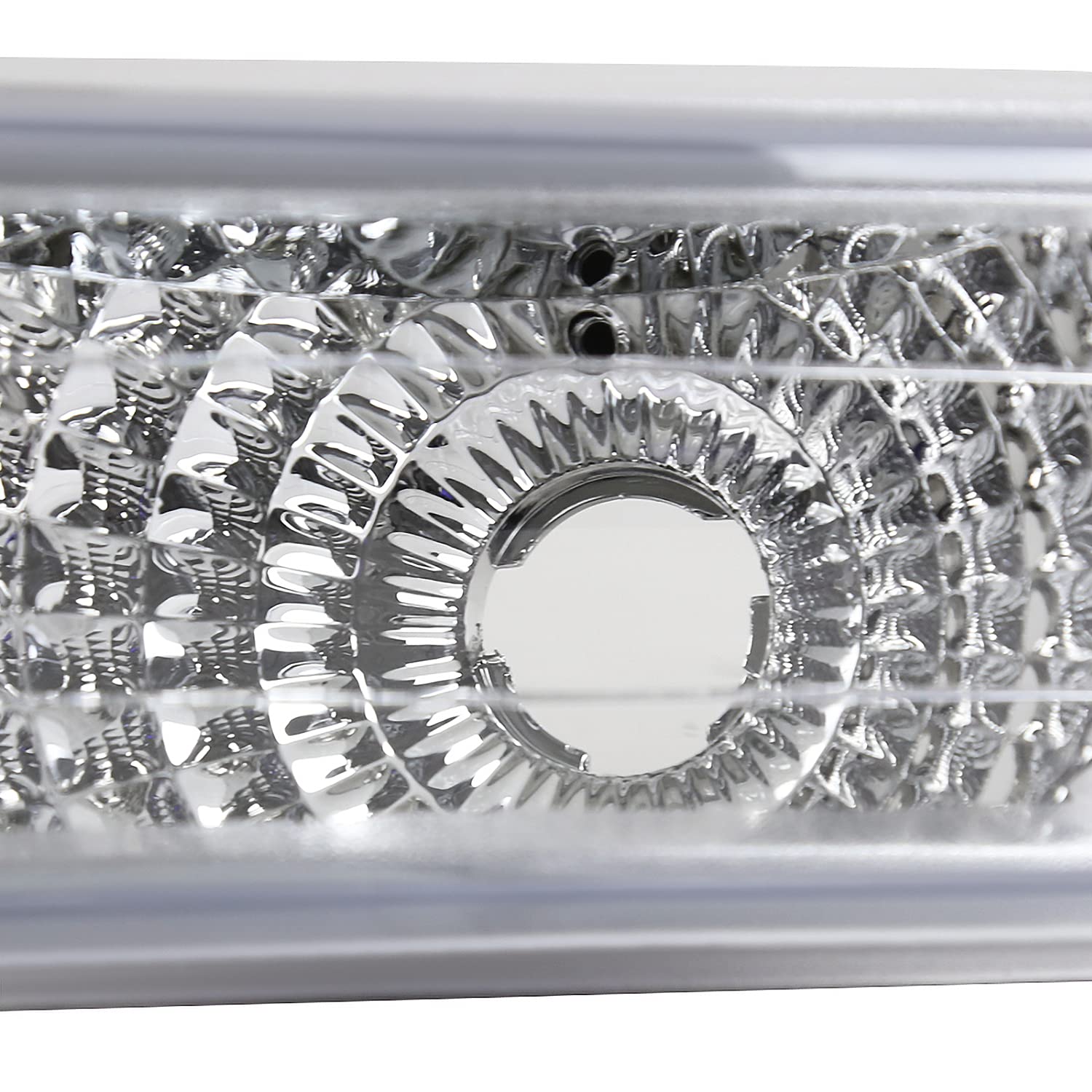 Chrome LED Halo Projector Headlights + Bumper Lights SPEC-D TUNING Compatible with 1999-2002 Chevy Silverado 2000-2006 Tahoe, Left + Right Pair Headlamps Assembly