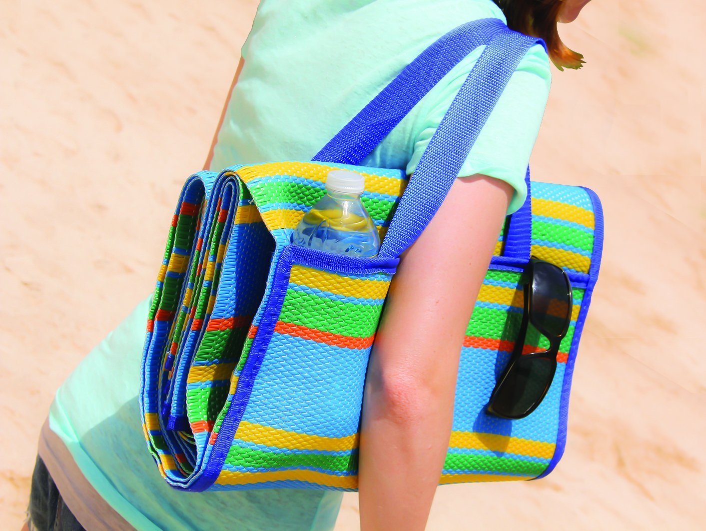 Woven Handy Mat 60in x 78in, Built in handle, great for picnics, beach or any outdoor activity