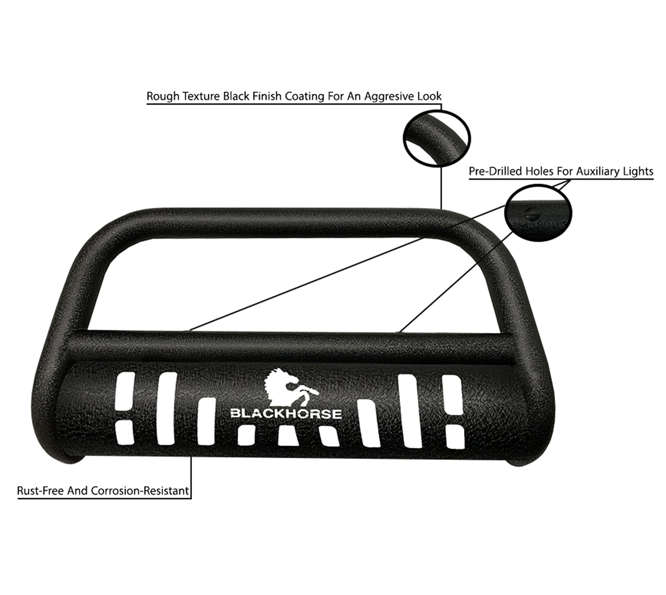 Bull Bar-T Black Horse Textured Black Compatible with 2002-2006 Honda CR-V-CBT-B331SP