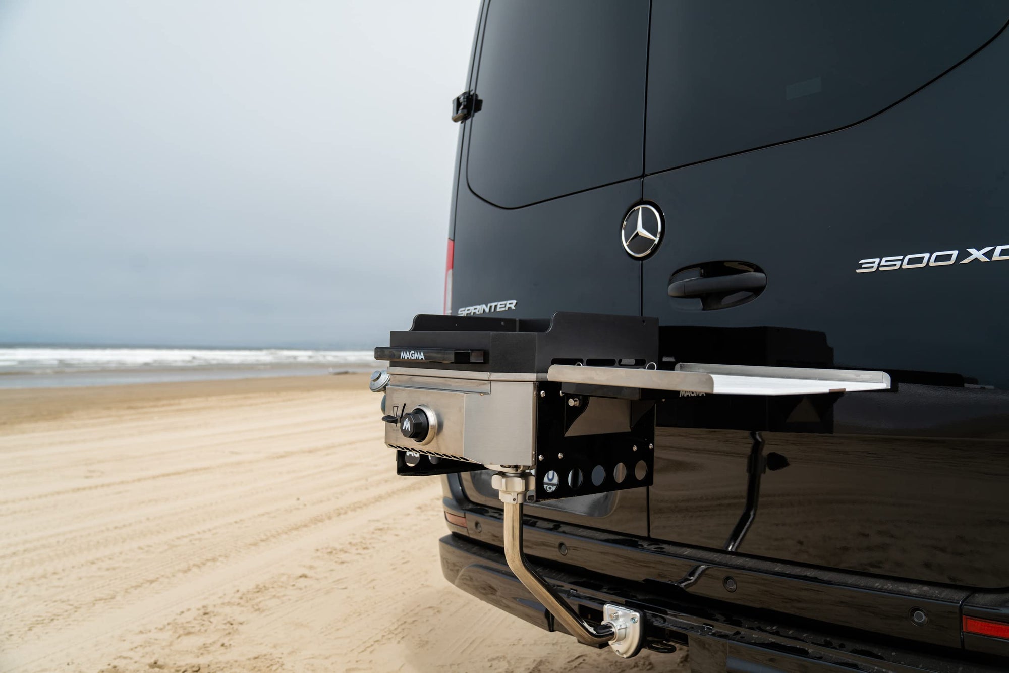 Magma 2" Trailer Hitch Slide Mount T10-343 - Locking BBQ Grill and Table Mount for RV, Camping, and Tailgating, Stainless Steel and Anodized Aluminum