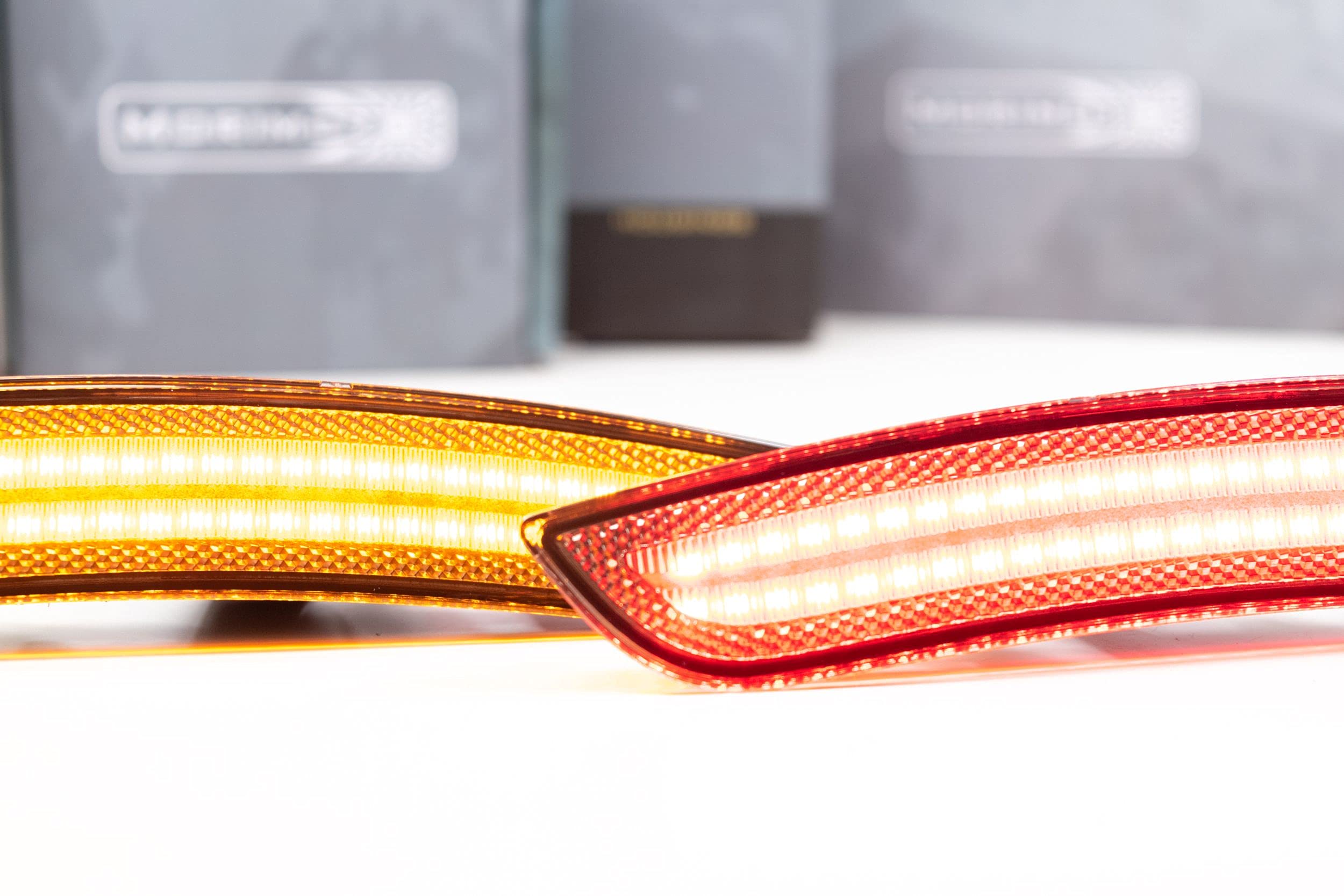 Morimoto XB LED Side Markers, Fits Chevy Camaro (16-18), Smoked Housing, Plug and Play Assembly, Fully LED, Amber (Front Pair), Red (Rear Pair), Amber Front & Red Rear (1x LF71214-1)