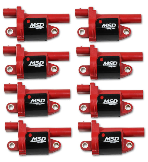 Blaster Series MSD 82688 Ignition Coil, Round, Red, 8-pack