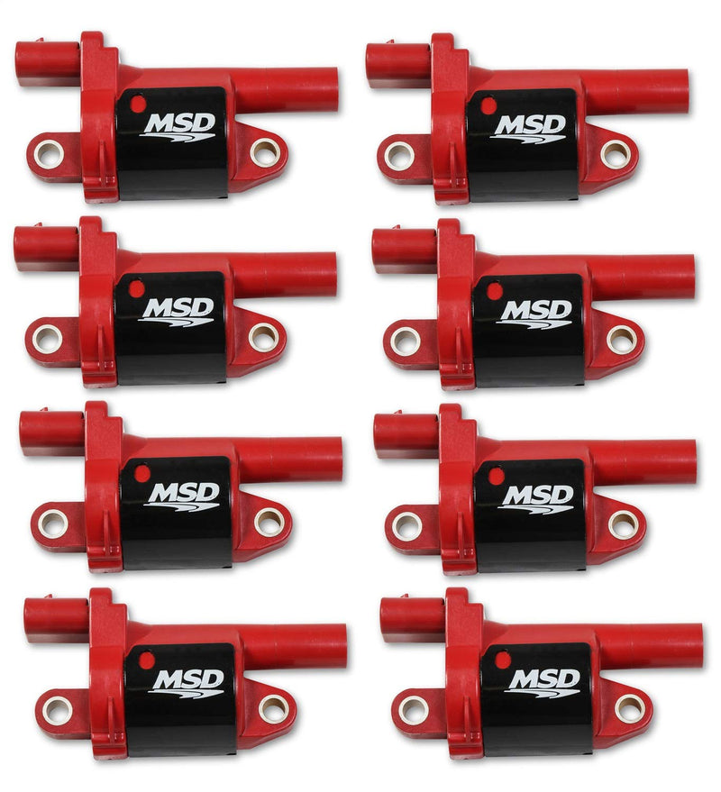 Blaster Series MSD 82688 Ignition Coil, Round, Red, 8-pack