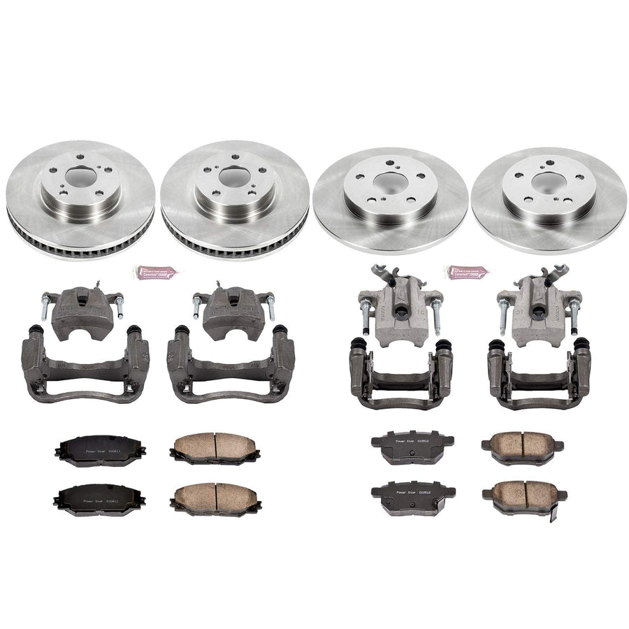 Power Stop KCOE7631 Replacement Autospeciality Front and Rear Caliper Kit- OE Rotors, Ceramic Brake Pads, Calipers For Scion iM 2016, Toyota Corolla iM 2017-2018 [Model Specific]