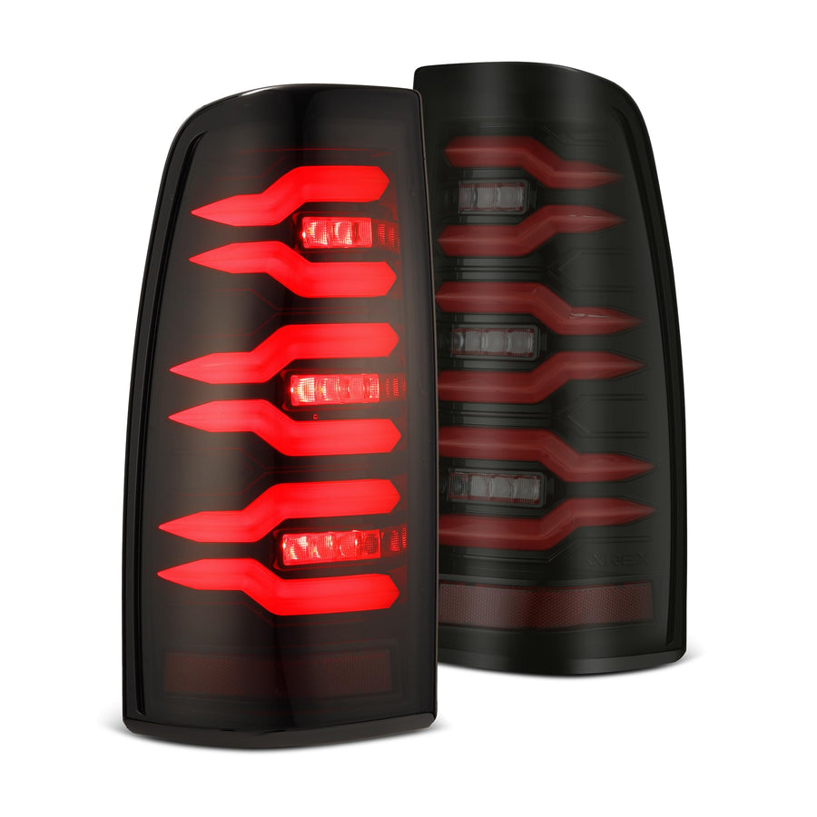 Tail Lights AlphaRex Compatible With 99-06 Silverado/99-06 Sierra LUXX-Series LED Black Red