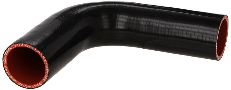 HPS 90 degree HTSEC90-175-BLK Silicone High Temperature 4-ply Reinforced Coupler Hose, 75 PSI Maximum Pressure, 4" Leg Length on each side, 1-3/4" ID, Black