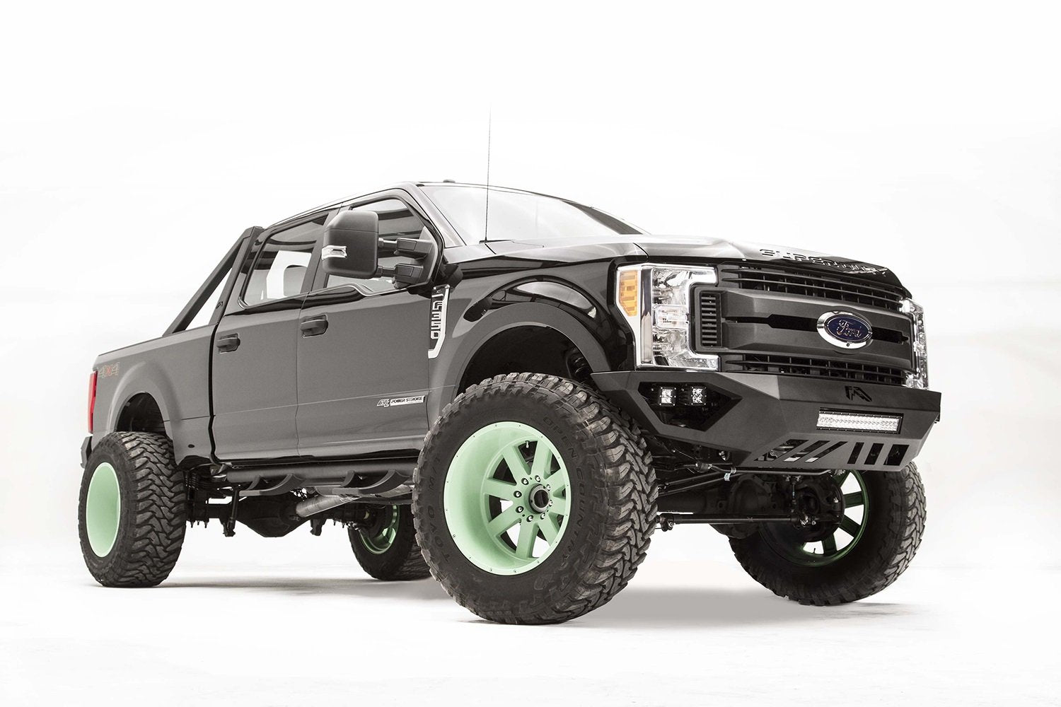 FS17-V4151-B Fab Fours Vengeance Front Bumper; Uncoated/paintable; W/no Guard;