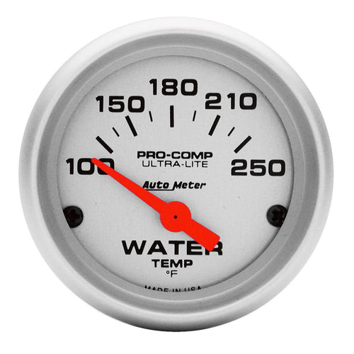Ultra-Lite Auto Meter Electric Water Temperature Gauge, Silver 4337
