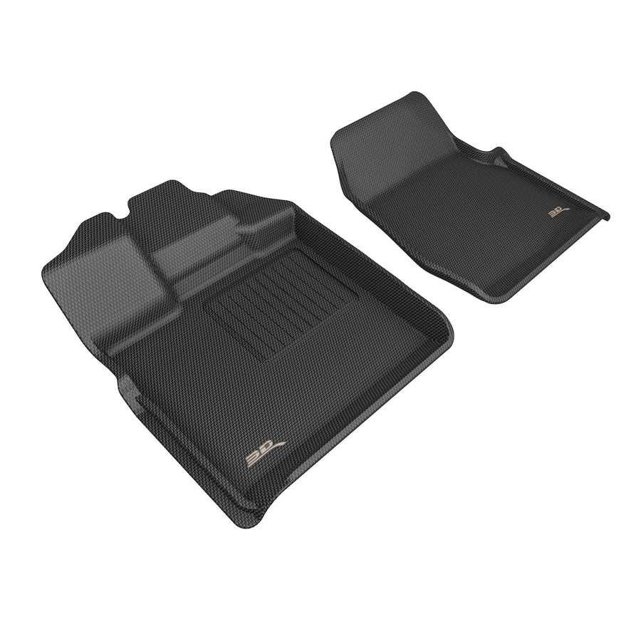 3D MAXpider Kagu Custom Fit Floor Mat (Black) Compatible with Ford F-150 Regular Cab 2015-2026 (w/Bench Seat, Vinyl Floor) - Front Row