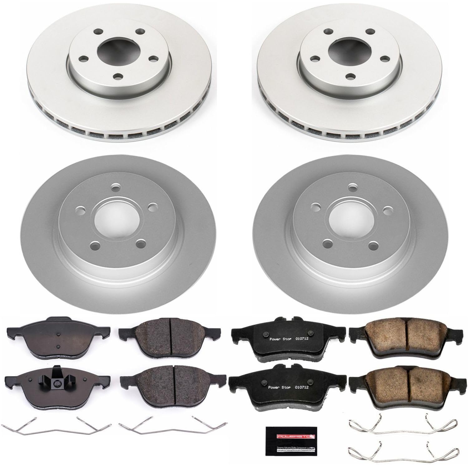 Power Stop CRK7635 Z23 Evolution Geomet Coated Brake Kit Front and Rear For Volvo C30 2012-2013, Volvo S40 2004-2011 [Model Specific]