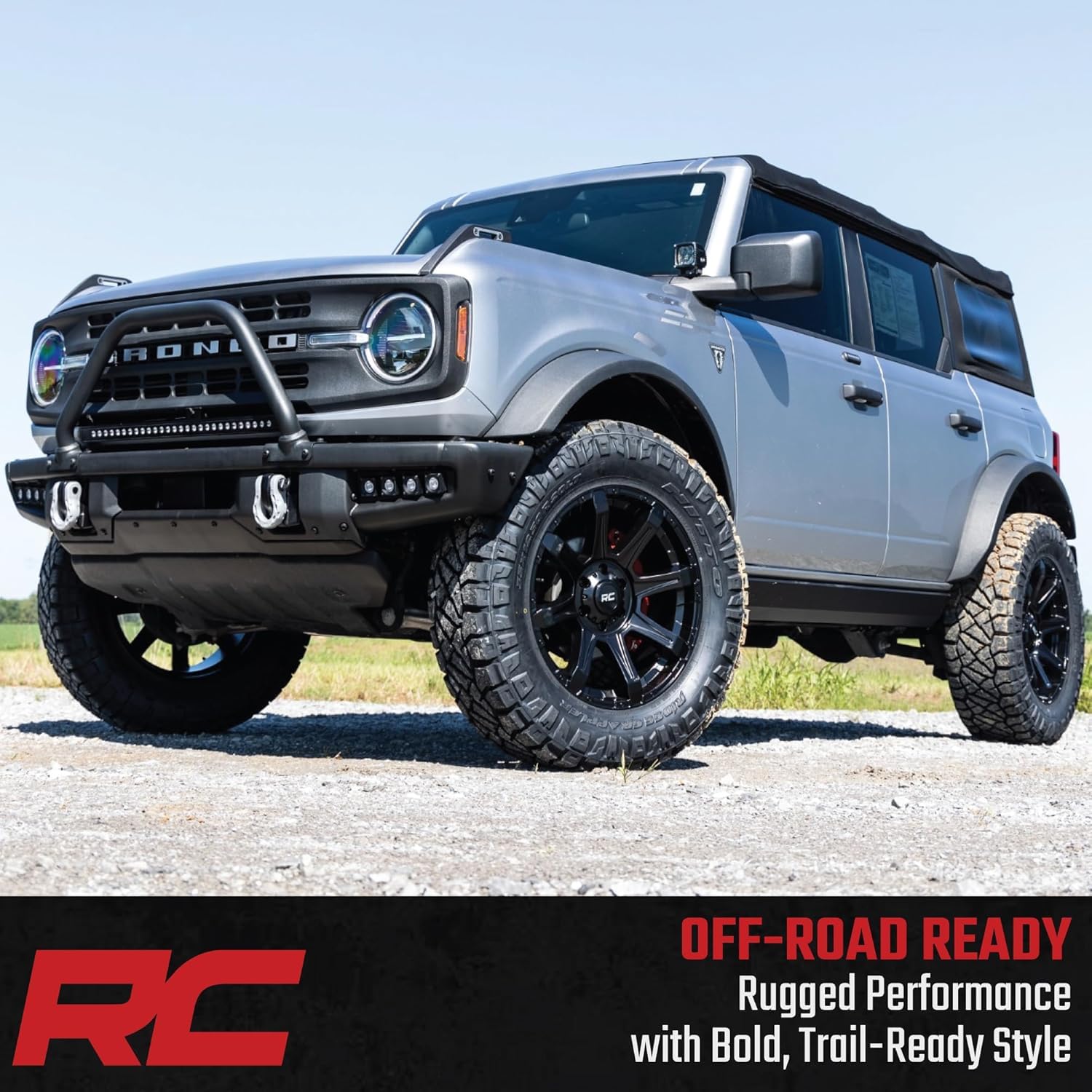 20x9 Rough Country 81 Series One-Piece | 5x150 | +18mm Offset-81201805 Semi-Gloss Black Wheel with Aluminum (20 x 9. inches /5 x 150 mm, 18 mm Offset)