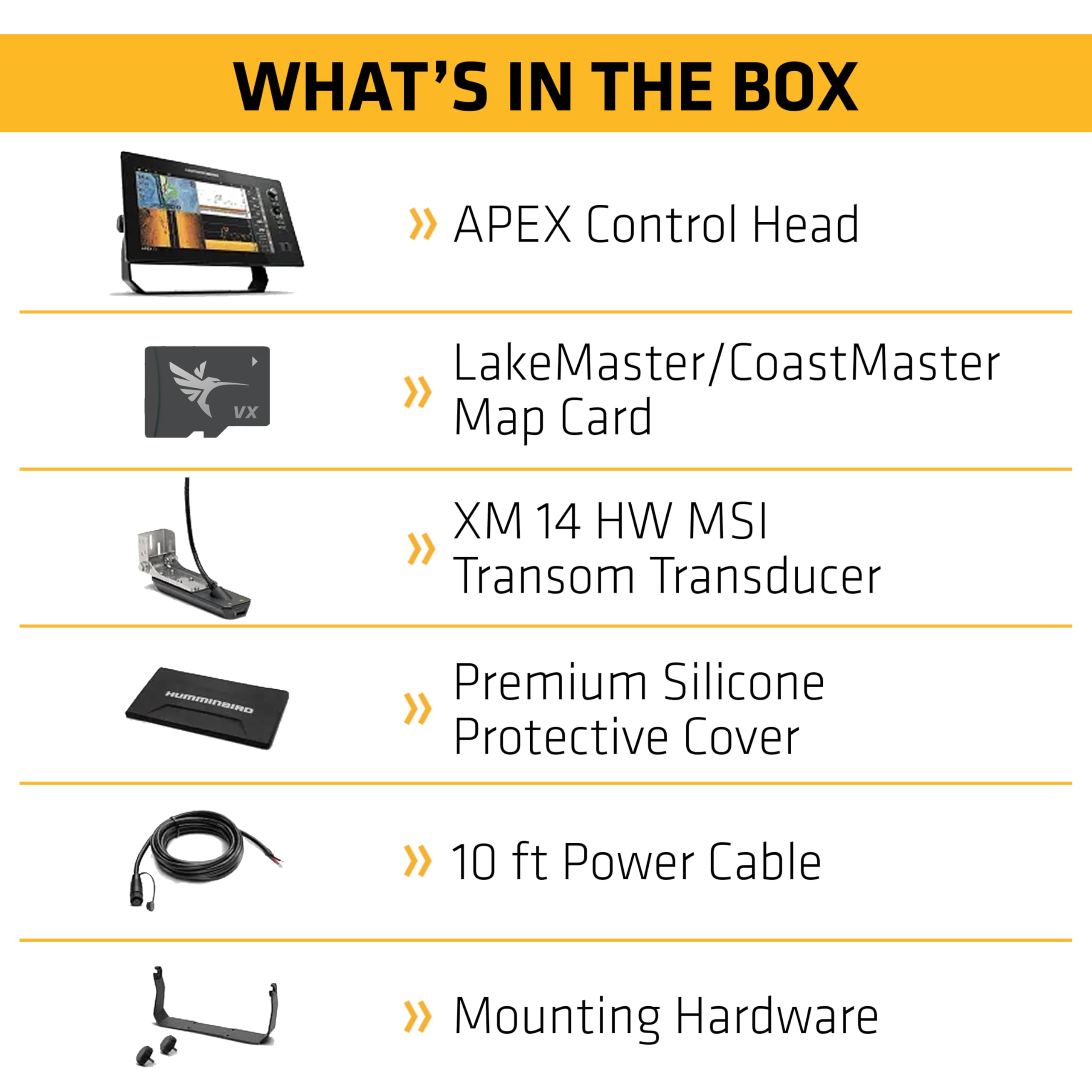 Humminbird APEX VX 13 GPS Fish Finder with Transducer, LakeMaster and CoastMaster VX Maps and MEGA Side Imaging+