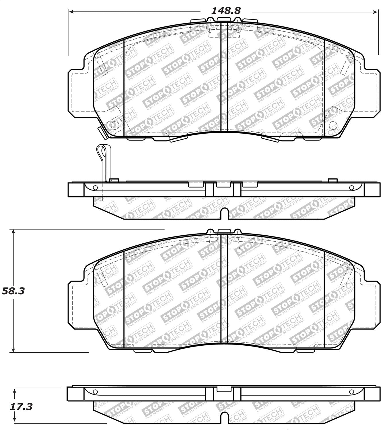 Brake Pads StopTech 305.15060 Street Select with Hardware