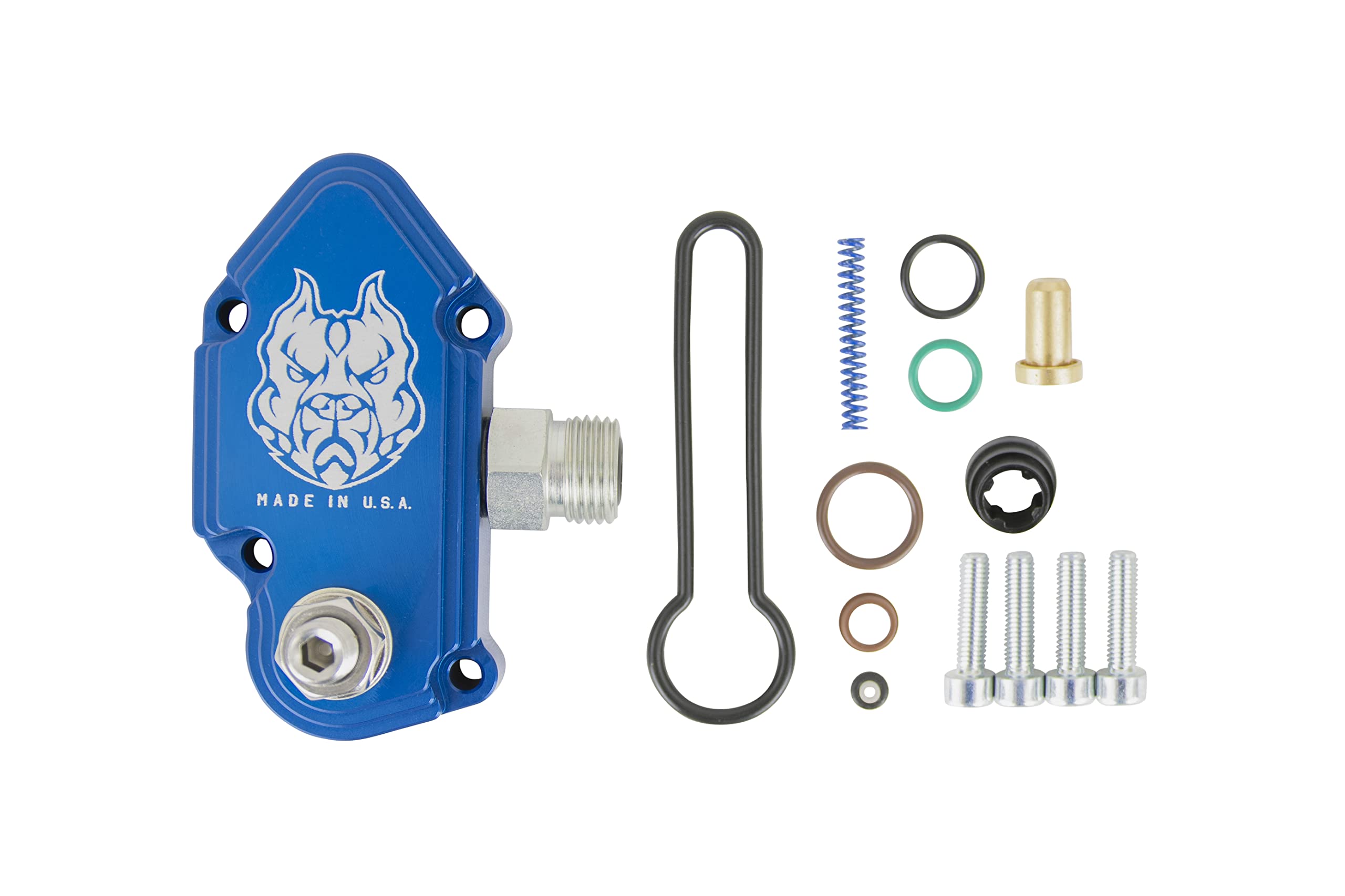 Sinister Diesel Blue Spring Kit - Adjustable Billet Spring Housing with Fuel Regulator Kit - Ford Blue Spring Kit 6.0 Powerstroke – Fast Install For 2003-2007 Ford Powerstroke 6.0L