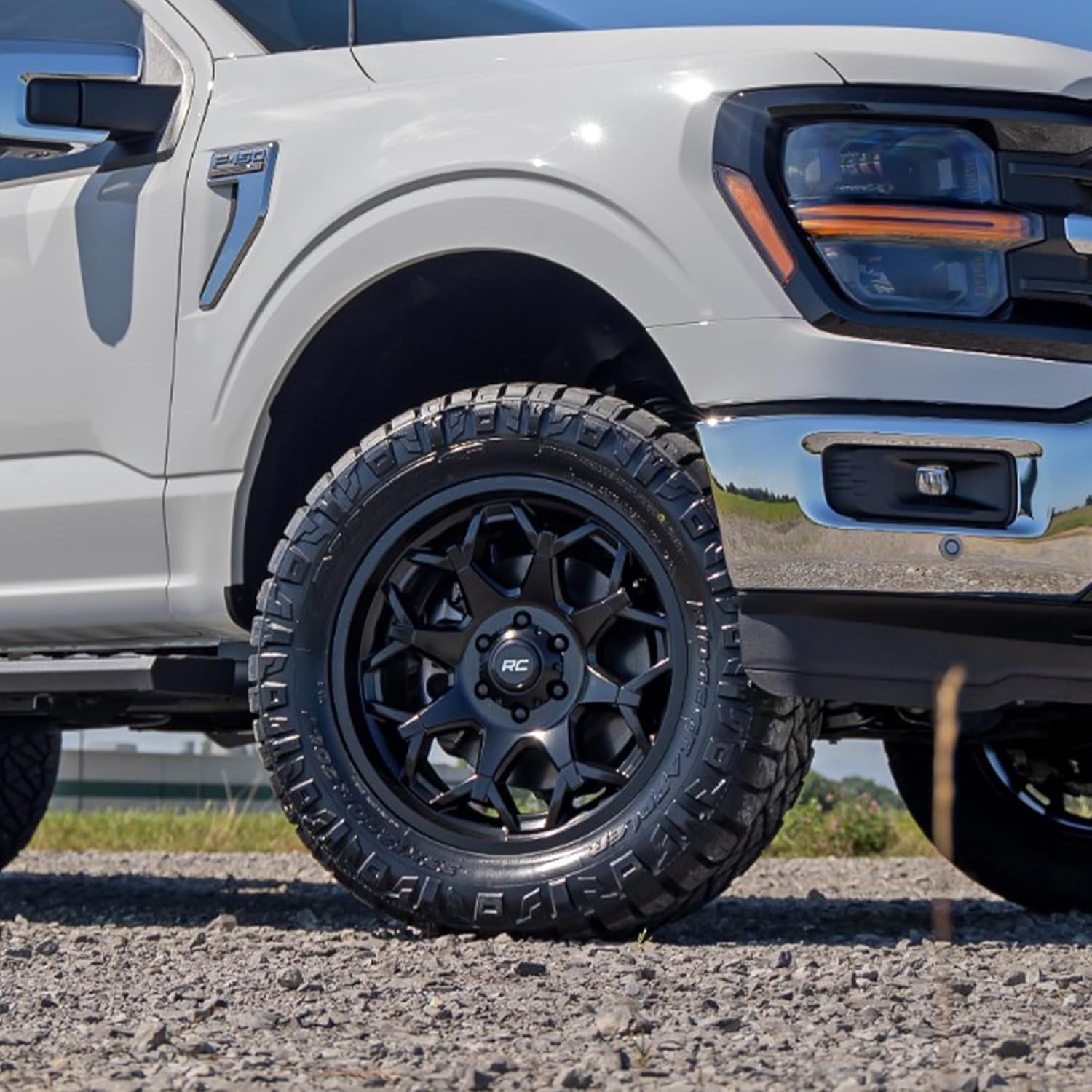 20x10 Rough Country Series 80 Wheel - 5x5.0" Bolt Pattern, 19mm Offset, One-Piece Aluminum, Semi-Gloss Black Off-Road Rim for Jeeps, Trucks, SUV