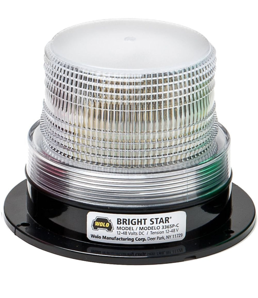 Bright Star Wolo (3365P-C) Emergency Warning Strobe Light - Clear Lens, Permanent Mount
