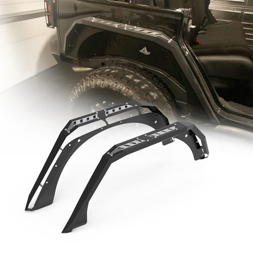Rear Fender Flares WOLFSTORM for 2007-2018 Jeep Wrangler JK/JKU, Special Outlook Design, 2007-2018 Jeep JK Steel Rear Fender Flares Replacement Accessories, Right+Left