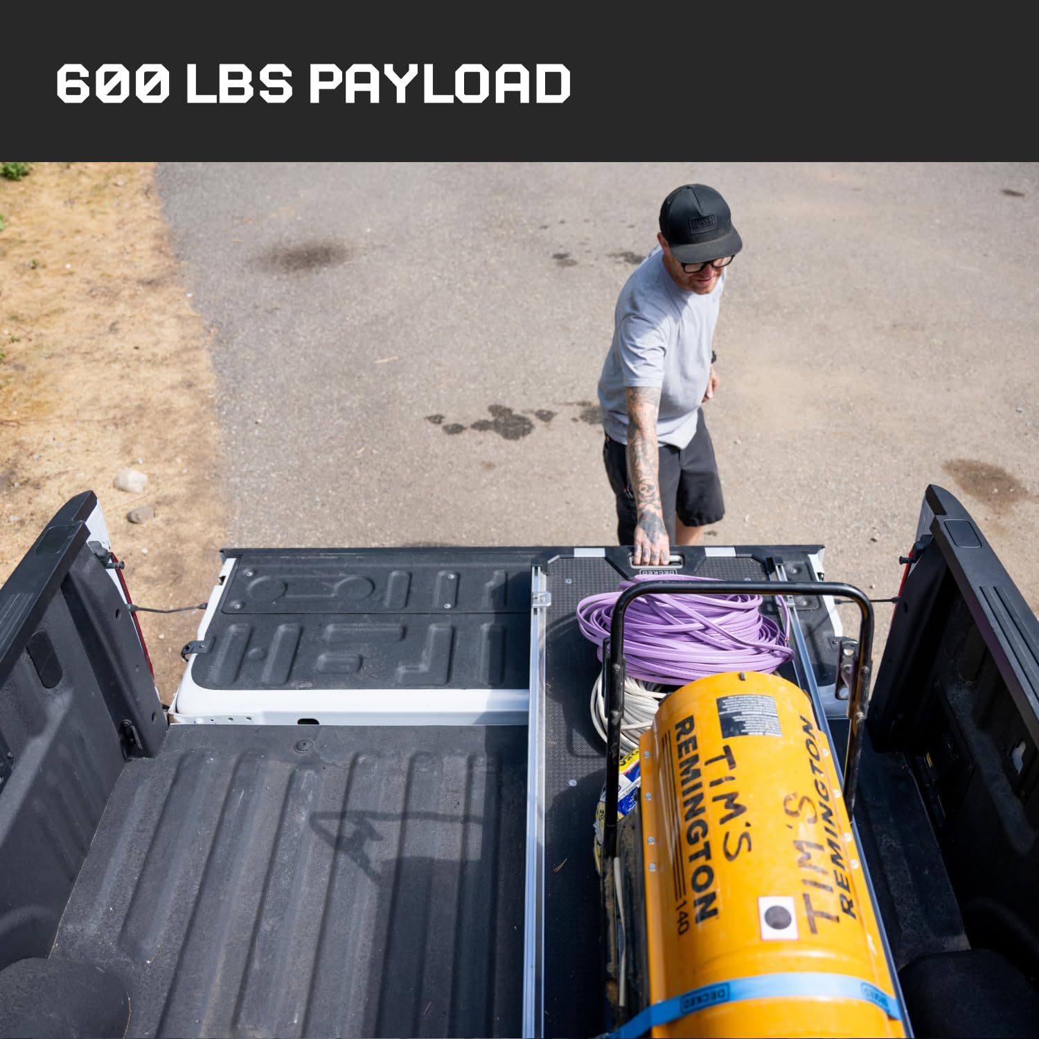 Truck Bed Slide CargoGlide – 600 lb Capacity, 75% Extension – Heavy-Duty Pickup Cargo Slide for Easy Bed Access – Compatible with CargoGlide 600/75% / 24" W / 56" L