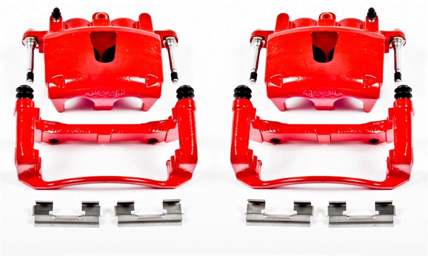Power Stop S4990 Front Pair of High-Temp Red Powder Coated Calipers for Jeep Commander 2006-2010, Jeep Grand Cherokee 2005-2010 [Model Specific]