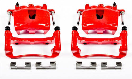 Power Stop S4990 Front Pair of High-Temp Red Powder Coated Calipers for Jeep Commander 2006-2010, Jeep Grand Cherokee 2005-2010 [Model Specific]