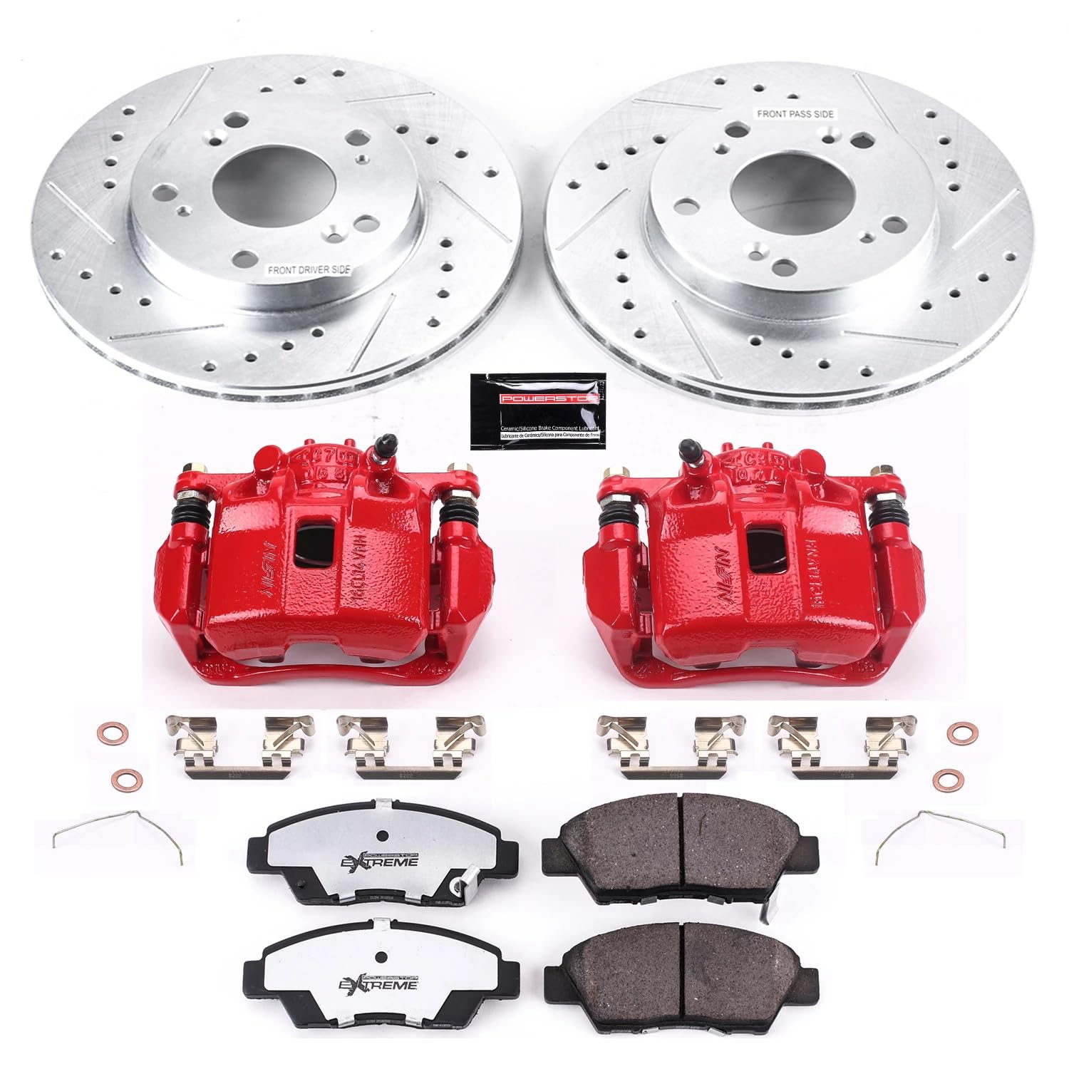 Power Stop Front KC5400-26 Z26 Street Warrior Brake Kit For Honda CR - Z 2011-2015 [Vehicle Specific]
