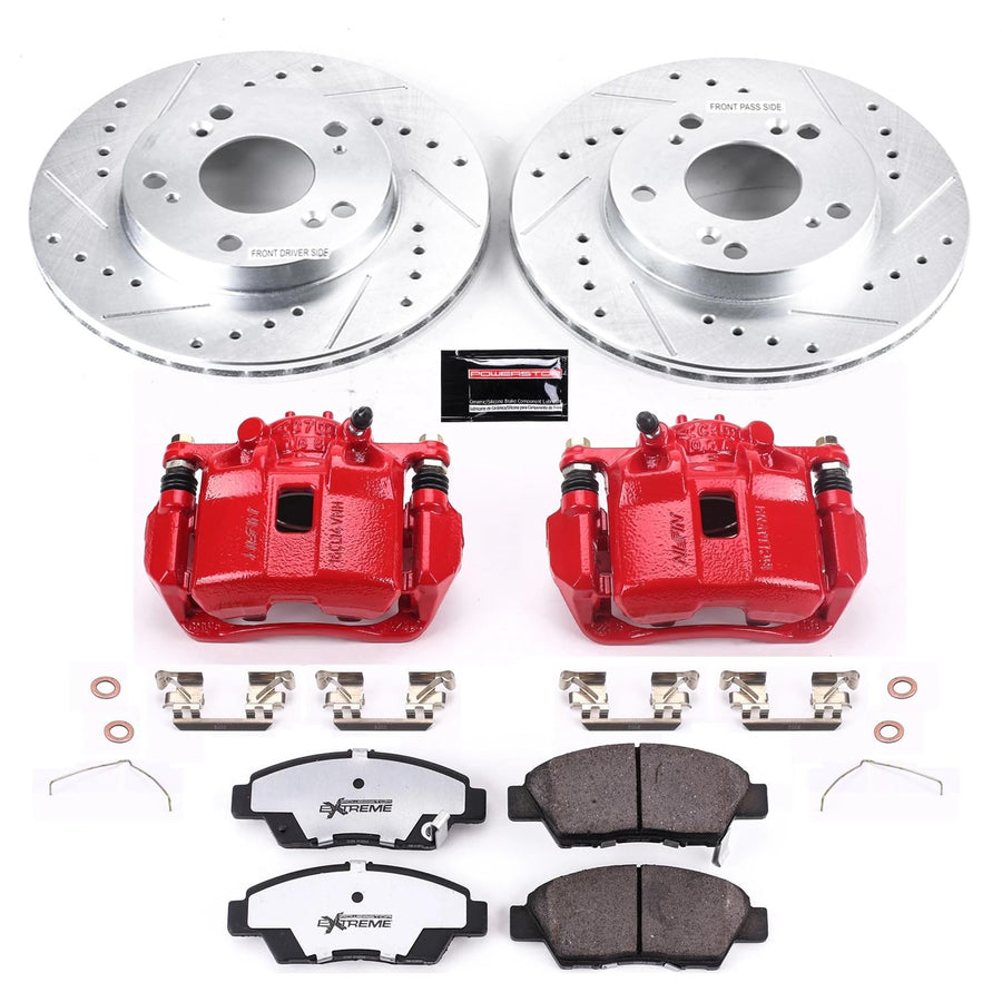 Power Stop Front KC5400-26 Z26 Street Warrior Brake Kit For Honda CR - Z 2011-2015 [Vehicle Specific]