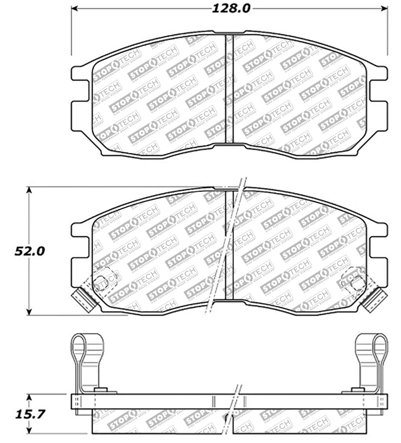 Brake Pads StopTech 305.04840 Street Select with Hardware