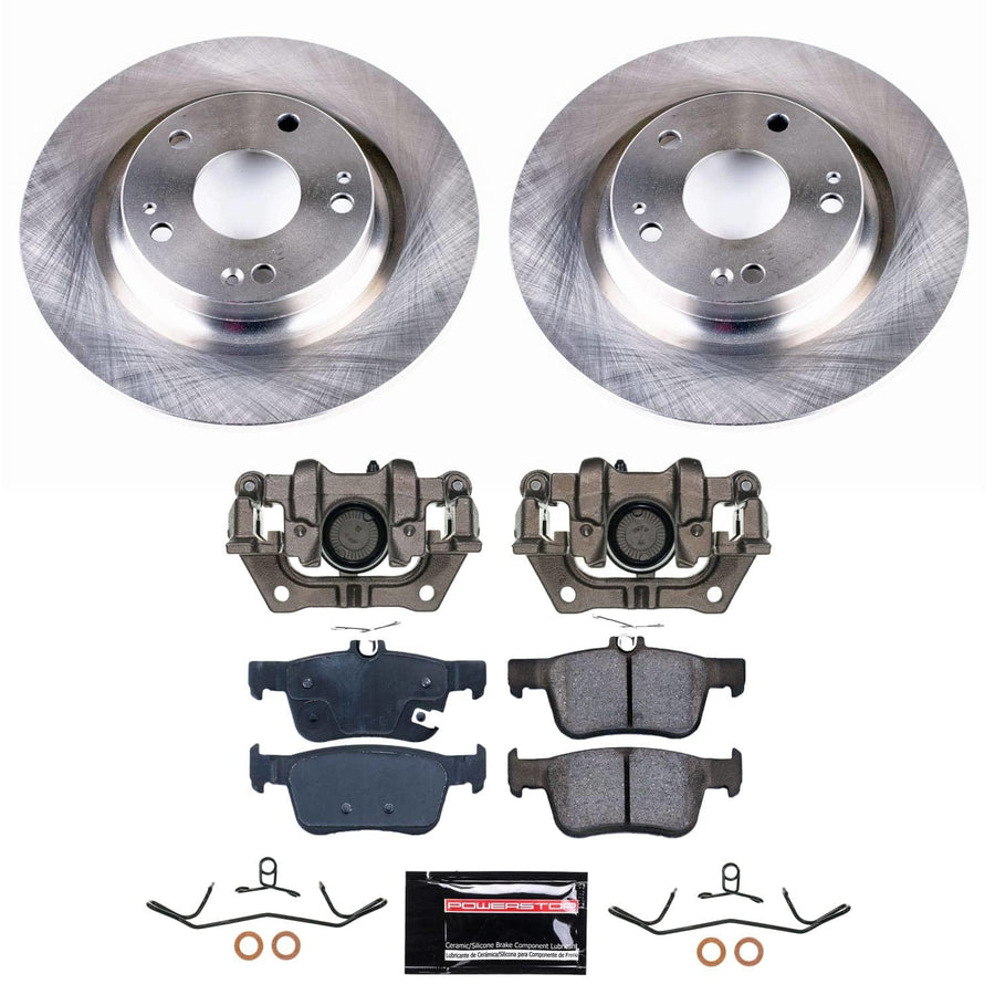 Rear Brake Kit PowerStop For Honda Civic 2020 - Autospecialty Replacement Rotors with Calipers, KCOE7934