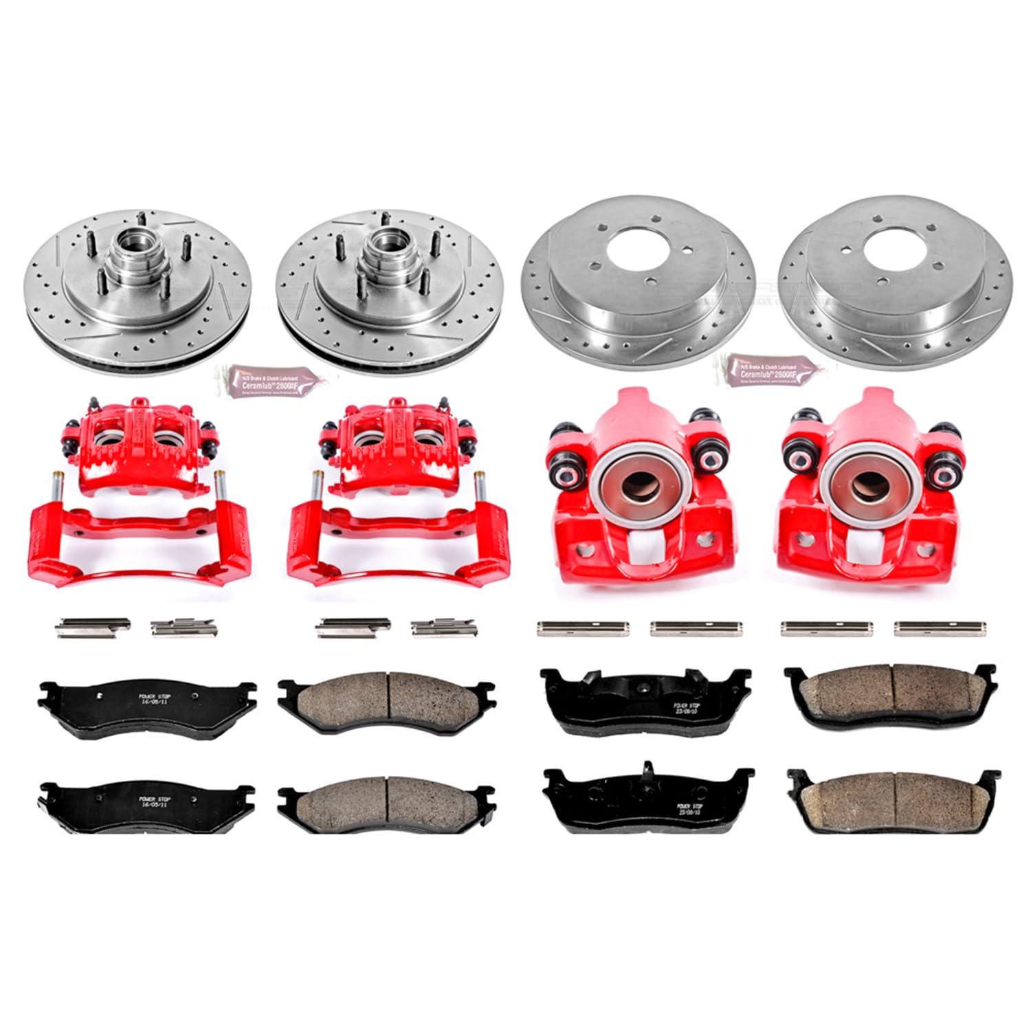 1-Click Performance Brake Kit Power Stop (KC1880) with Calipers For Ford Expedition 1997-2000, Lincoln Navigator 1998-2000 [Model Specific]