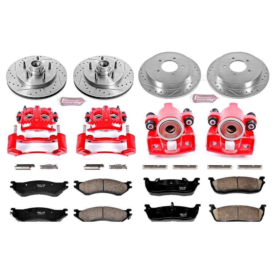 1-Click Performance Brake Kit Power Stop (KC1880) with Calipers For Ford Expedition 1997-2000, Lincoln Navigator 1998-2000 [Model Specific]