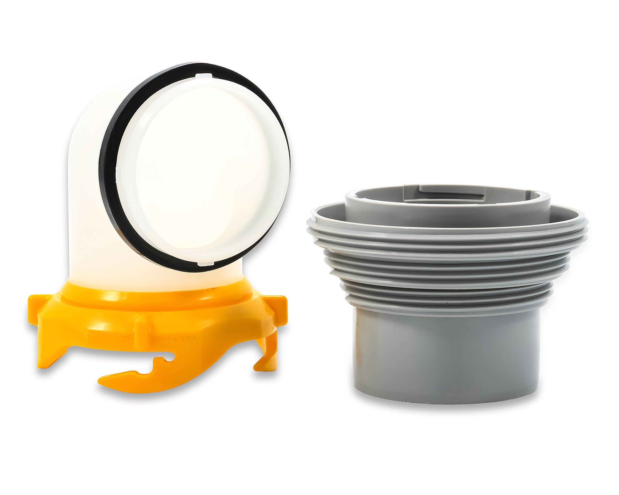 Camco RV Sewer Hose Bayonet Elbow Revolution | Features a Built-In Gasket for an Odor-Tight Connection, a 360-Degree Swivel for Easy Install, and Includes a 4-in-1 Adapter (39471)