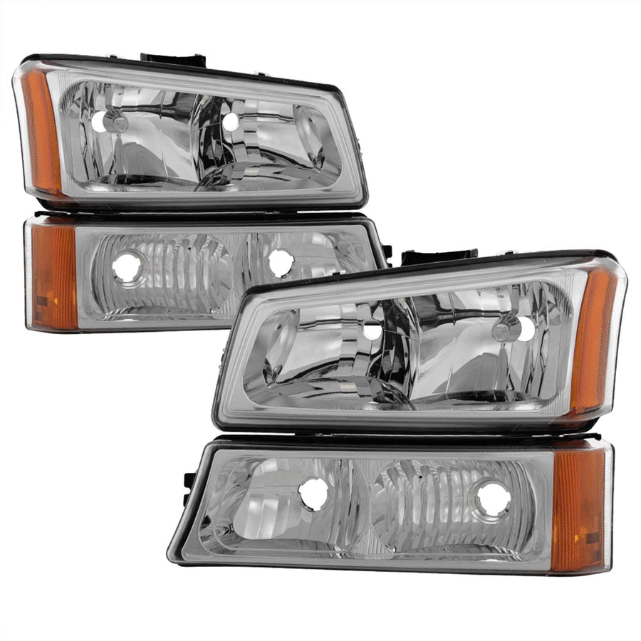Auto Xtune 5064912 Crystal Front Headlight Kit Chrome/Clear