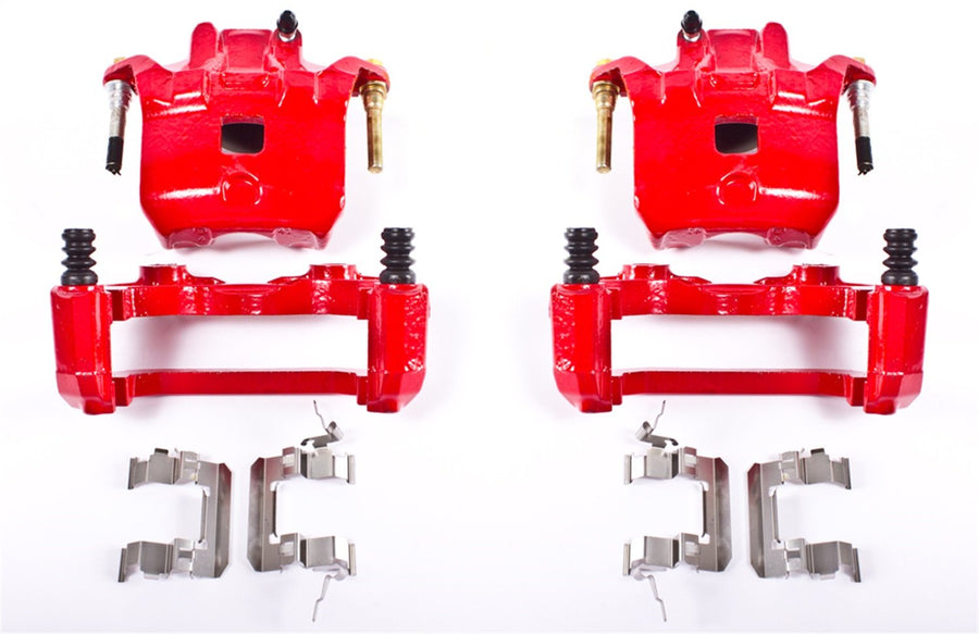 Power Stop S2690 Front Pair of High-Temp Red Powder Coated Calipers