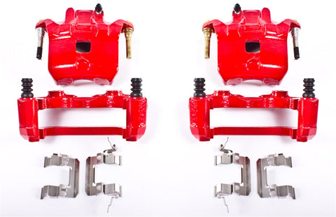 Power Stop S2690 Front Pair of High-Temp Red Powder Coated Calipers