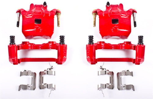 Power Stop S2690 Front Pair of High-Temp Red Powder Coated Calipers