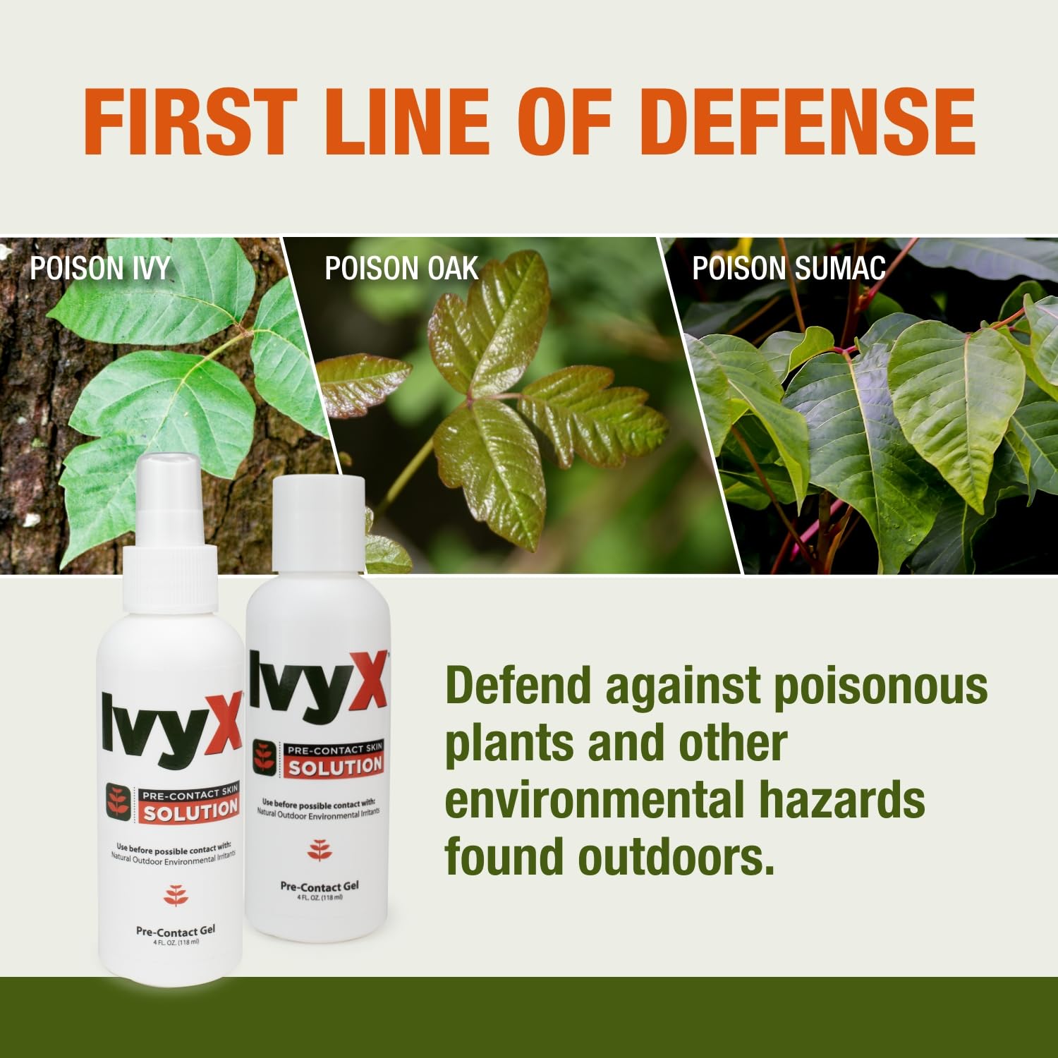 CoreTex Ivy X Poison Ivy Pre-Contact Skin Barrier Spray - 4oz Pump Bottle of Protection Solution to Help Prevent Itchy Rashes - Also Works on Poison Oak & Sumac - Quick Dry & Chalk-Free Formula