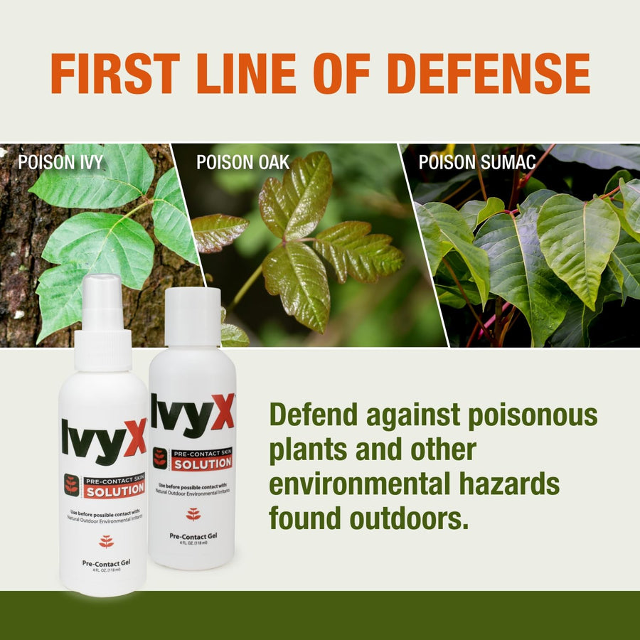 CoreTex Ivy X Poison Ivy Pre-Contact Skin Barrier Spray - 4oz Pump Bottle of Protection Solution to Help Prevent Itchy Rashes - Also Works on Poison Oak & Sumac - Quick Dry & Chalk-Free Formula