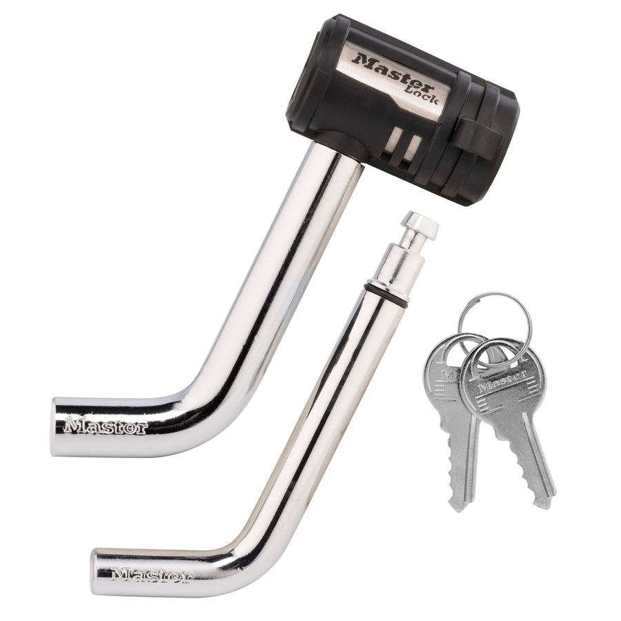 Master Lock 2866DAT Receiver Lock, 1/2 in. and 5/8 in. Swivel Head, Weather Resistant Trailer Coupler Locking Hitch Pin with Keys for Protecting Trailers, RVs