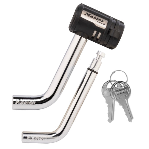 Master Lock 2866DAT Receiver Lock, 1/2 in. and 5/8 in. Swivel Head, Weather Resistant Trailer Coupler Locking Hitch Pin with Keys for Protecting Trailers, RVs