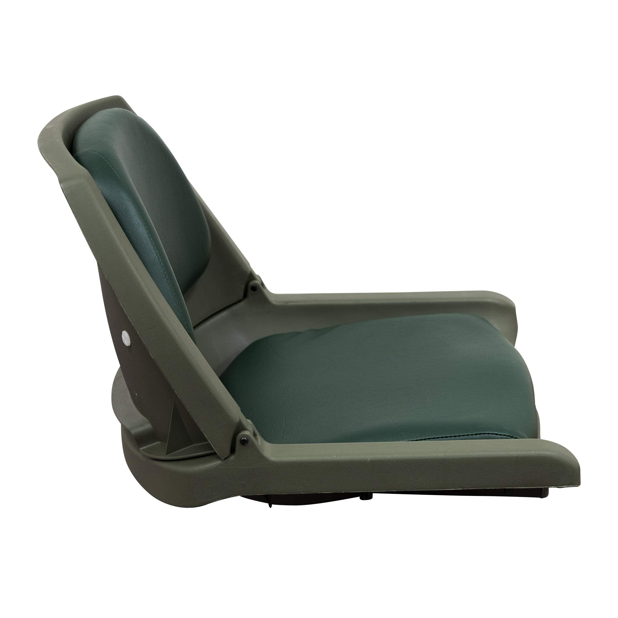 8WD139 Series Wise Molded Fishing Boat Seat with Marine Grade Cushion Pads, Green Shell, Green Cushion