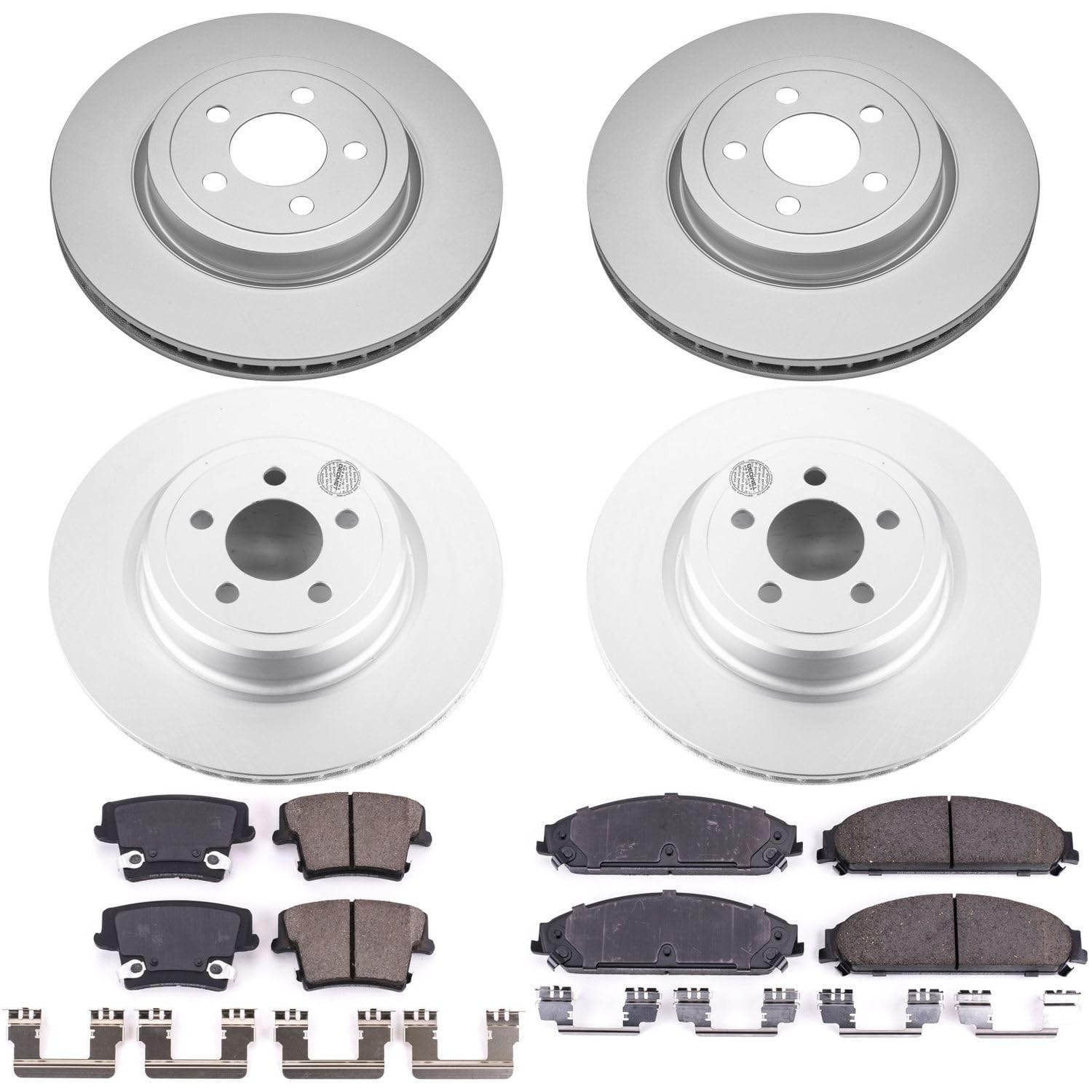 Power Stop CRK5457 Brake Rotor and Coated Ceramic Brake Pads- Front & Rear For Dodge Charger 2006-2014 | Dodge Magnum 2006-2008 [Vehicle Specific]