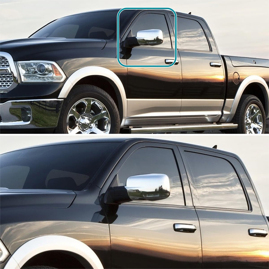 Left Driver Side Mirror Spec-D Tuning Power Fold Heated Temper Sensor Chrome Compatible with 2013-2019 Dodge Ram 1500